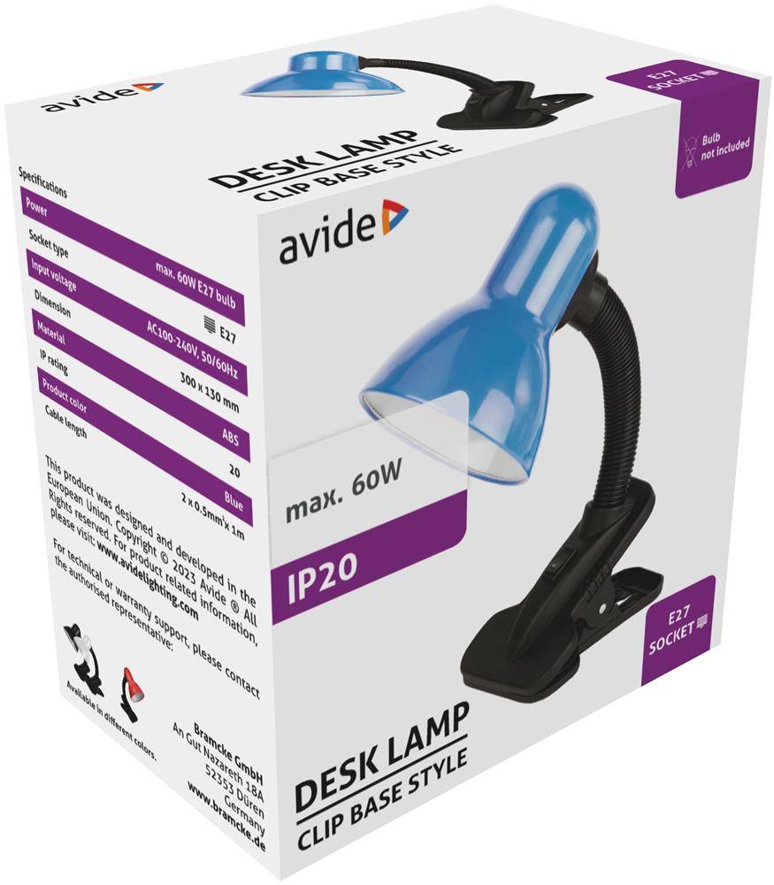 Avide Basic Tischleuchte Clipbar Kek Max 60W Multimedia-Technik Tischleuchten