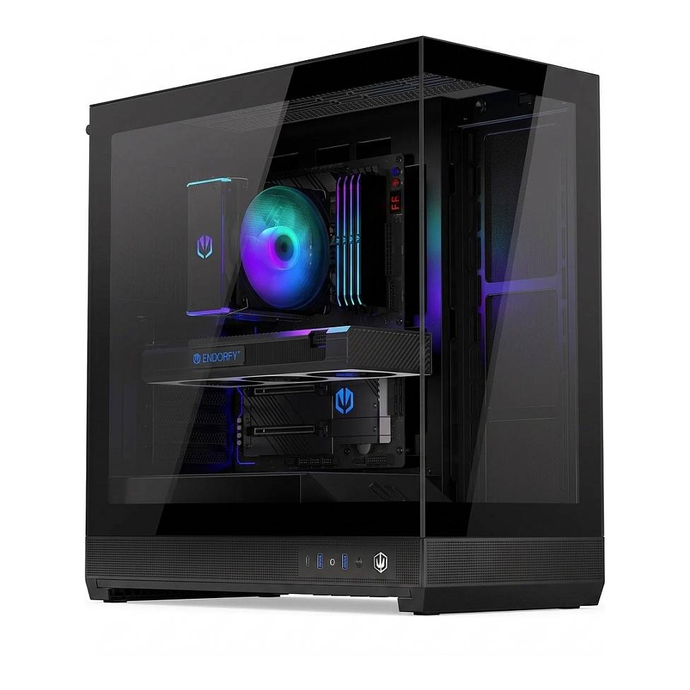 ENDORFY Fishtank 6000 Flex schwarz Tempered Glass x 2 Midi/Minitower ATX E-ATX Micro/Mini/Flex-ATX Mini-ITX Kühler