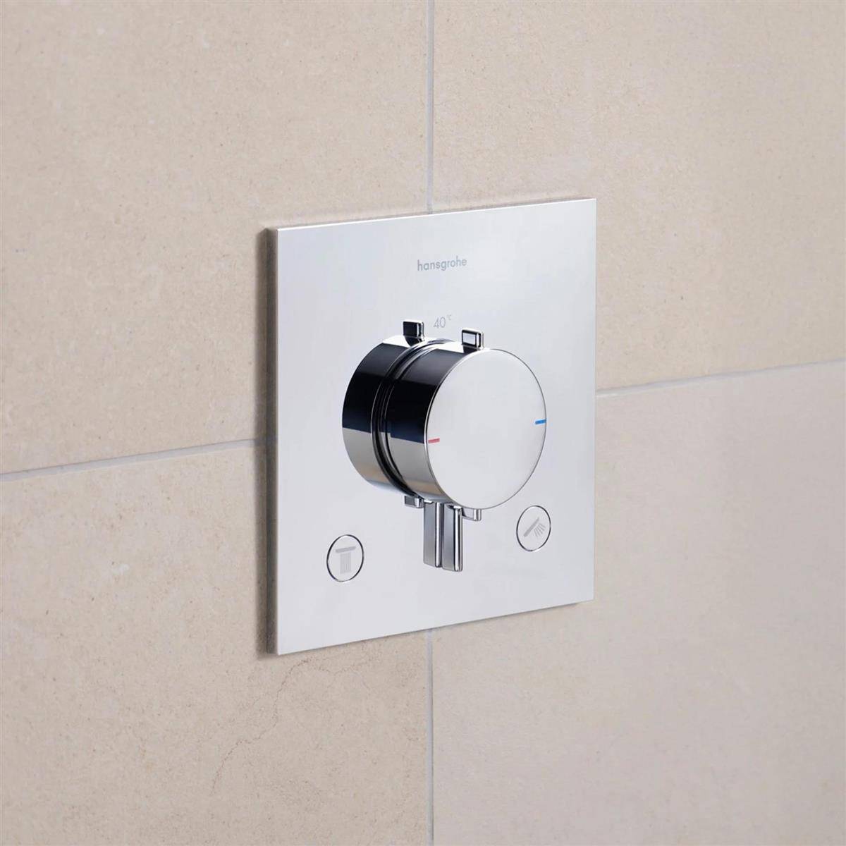 hansgrohe Ecostat Comfort E Thermostat Unterputz für 2 Verbraucher, Chrom