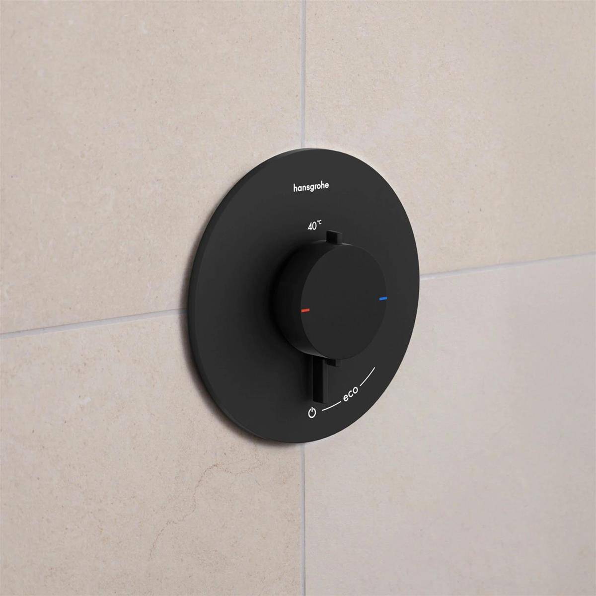 hansgrohe Ecostat Comfort S Thermostat Unterputz für 1 Verbraucher, Mattschwarz