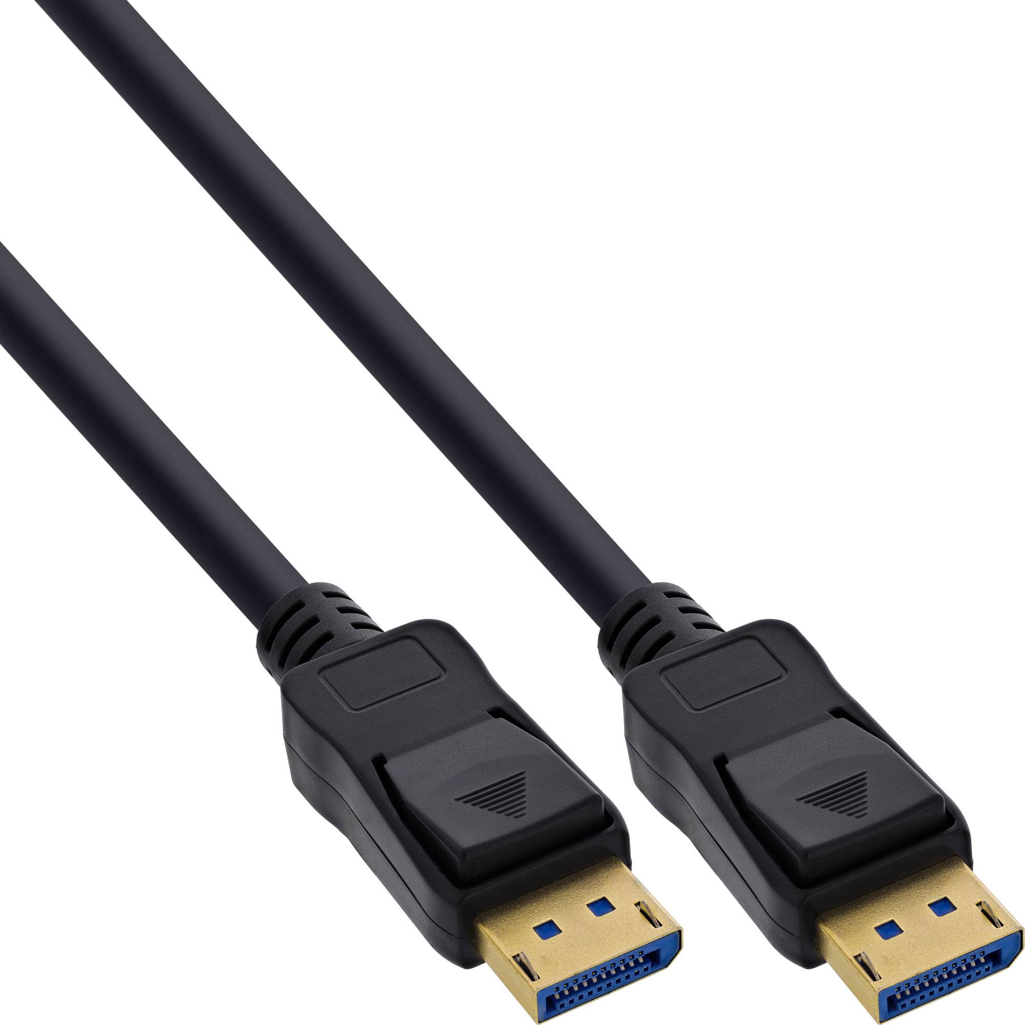 InLine® DisplayPort 2.1 Kabel, UHBR20 80Gb/s, schwarz, vergoldete Kontakte, 0,5m Kabel