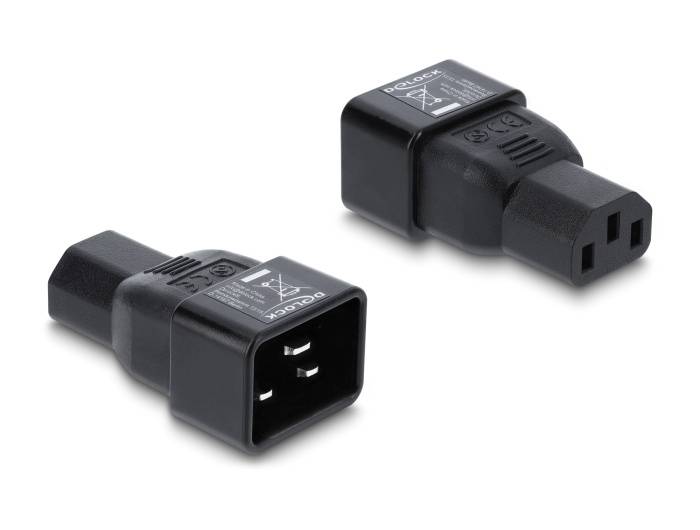 Delock Netzadapter IEC 60320 - C20 auf C13 Stecker Buchse 10 A gerade - Kabel