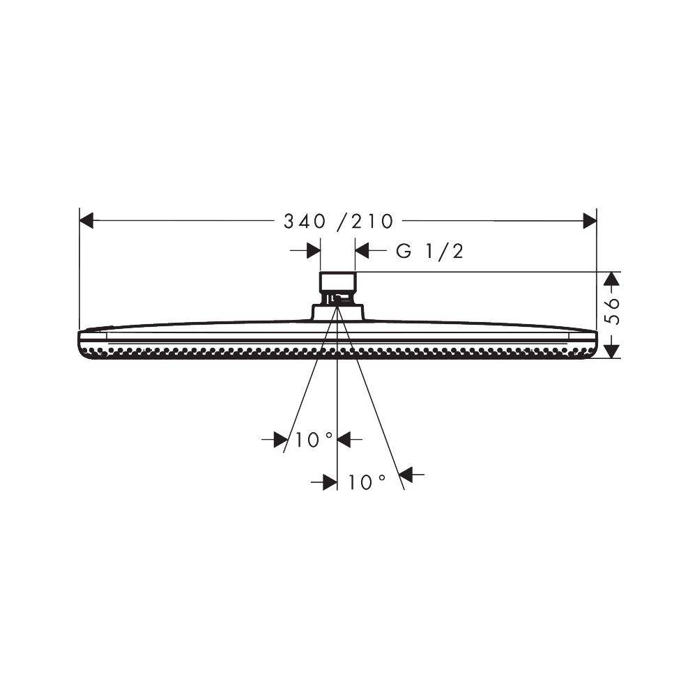 Hansgrohe Raindance Alive Q Kopfbrause, 11l/min, 210x340mm 1jet, Brushed Black Chrome