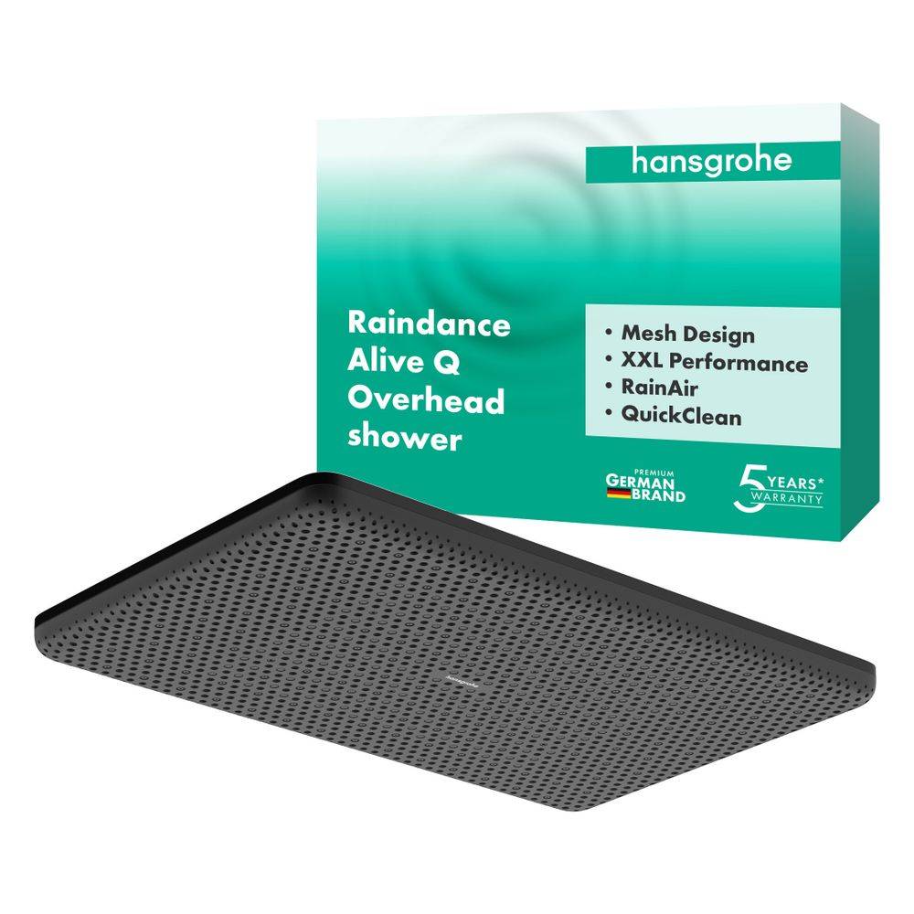 Hansgrohe Raindance Alive Q Kopfbrause, 11l/min, 210x340mm 1jet, Mattschwarz