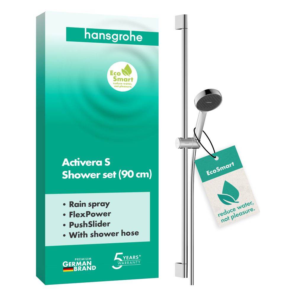 Hansgrohe Activera S Brauseset, EcoSmart, Handbrause, Brausestange 959mm, Chrom