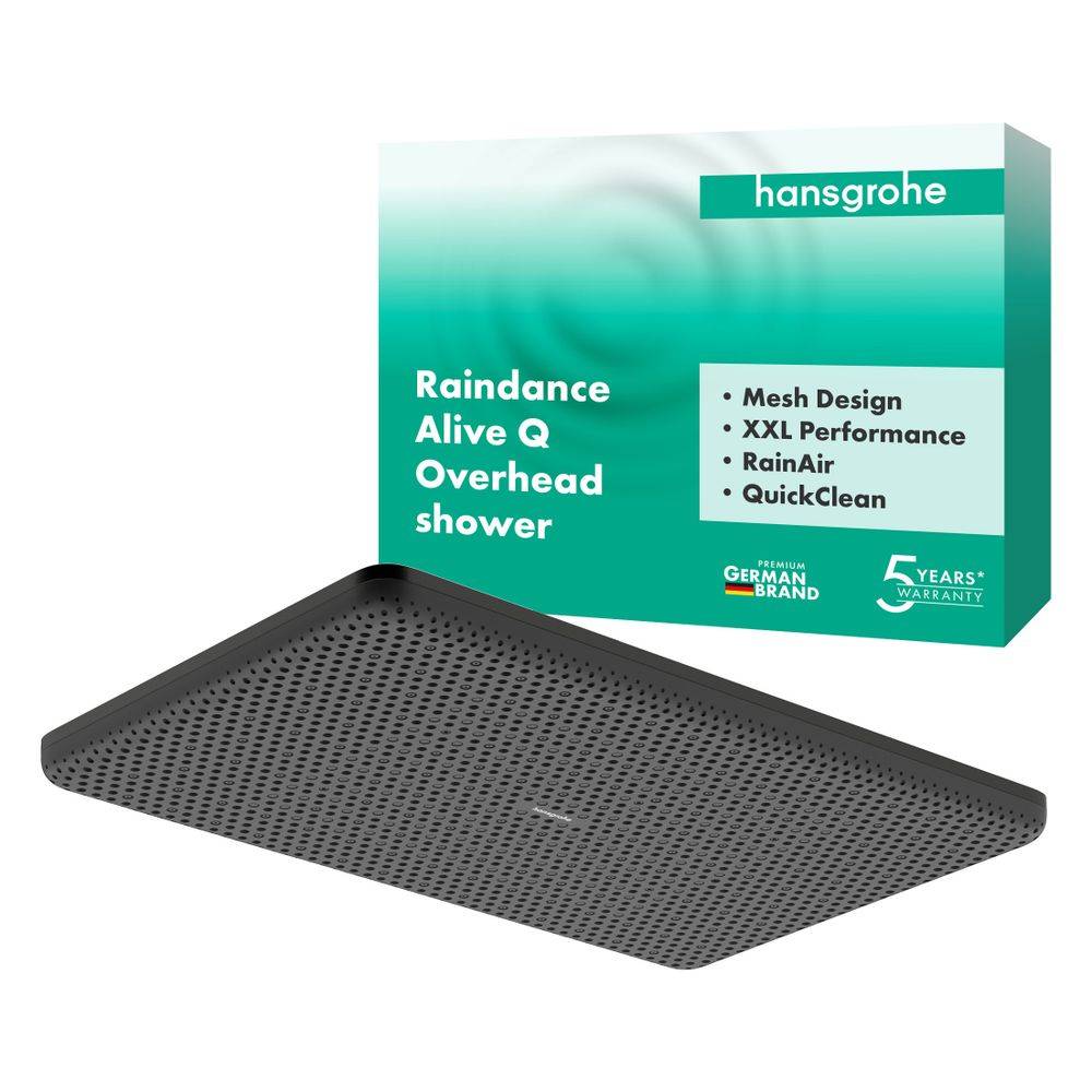 Hansgrohe Raindance Alive Q Kopfbrause, 11l/min, 210x340mm 1jet, Brushed Black Chrome