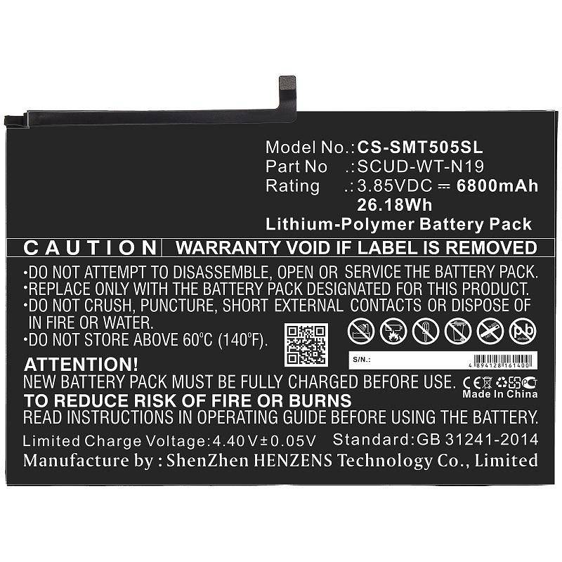 CoreParts Battery 26.18Wh Li-Pol 3.85V 6800mAh Black for Samsung