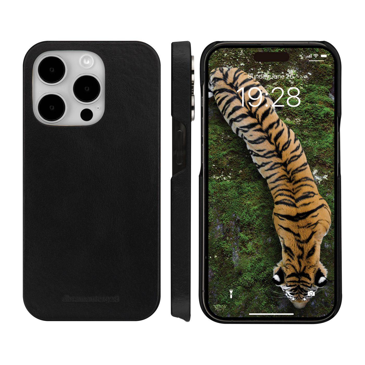 dbramante1928 Lynge - Flip-Hlle fr Mobiltelefon - genarbtes Leder - Schwarz - fr Apple iPhone 15 Pro