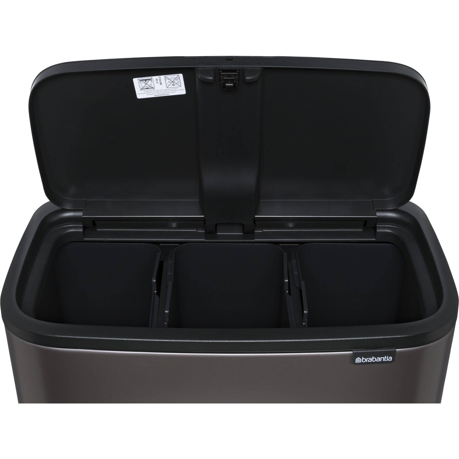 Brabantia 316043, 33 l, Rechteckig, Platin, Kunststoff, Manuell, Belgien
