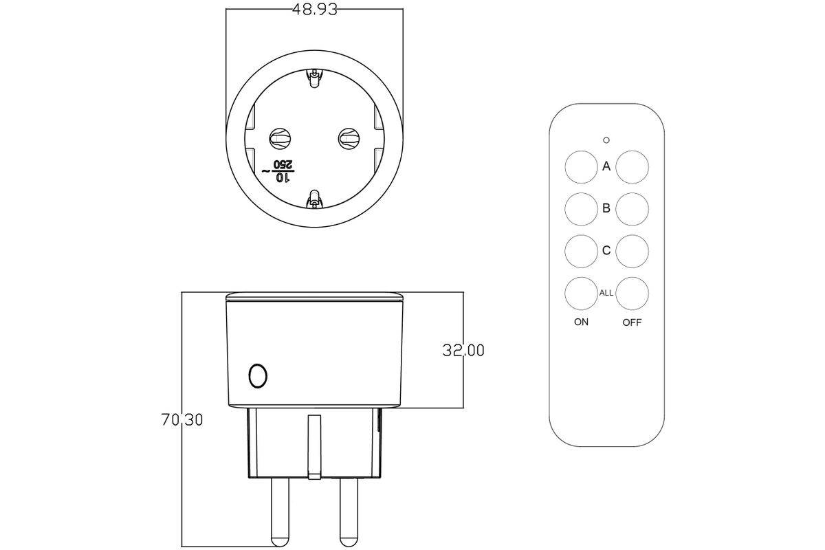 Entac IR Steckdoseadapter Ferngesteuert, 3er Set weiß Multimedia-Technik Adapter