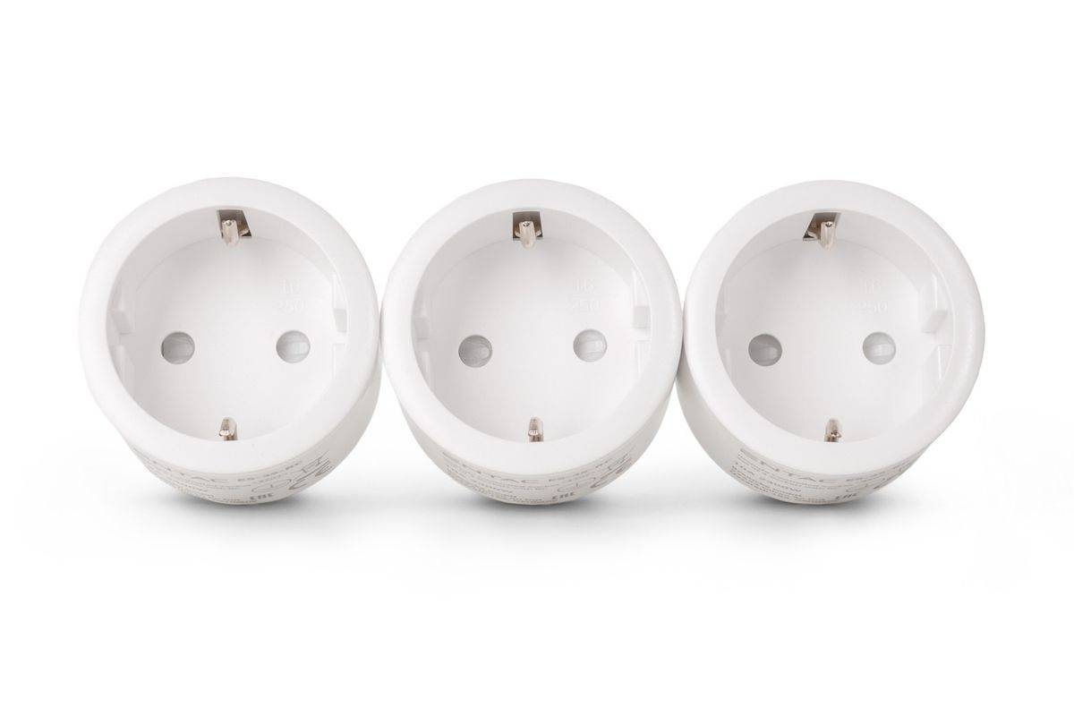 Entac IR Steckdoseadapter Ferngesteuert, 3er Set weiß Multimedia-Technik Adapter