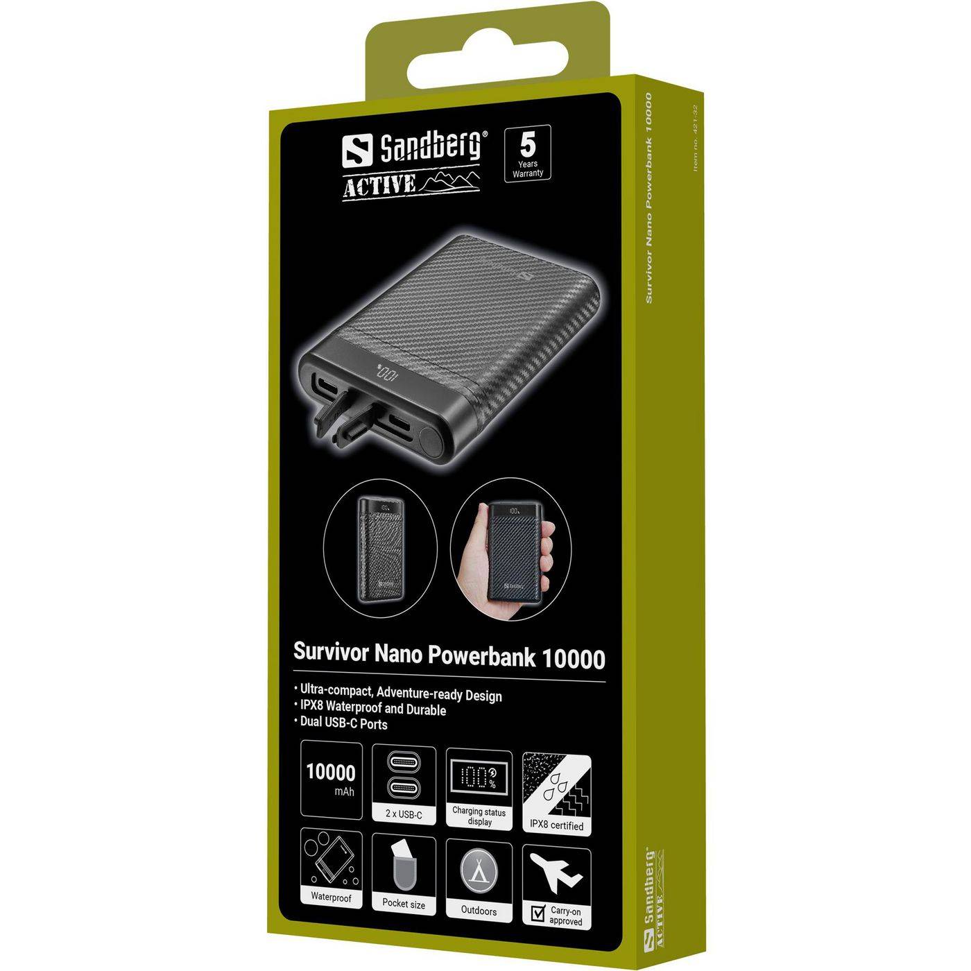 SANDBERG Survivor Nano Powerbank 10000