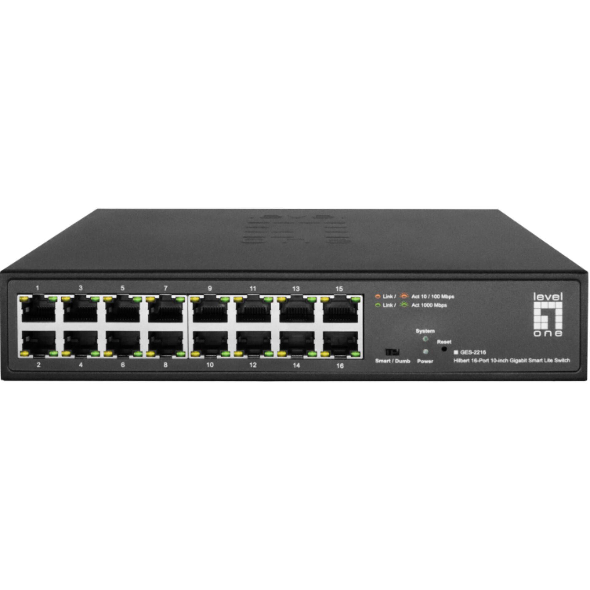 LevelOne Switch 16x GE Hilbert 10"