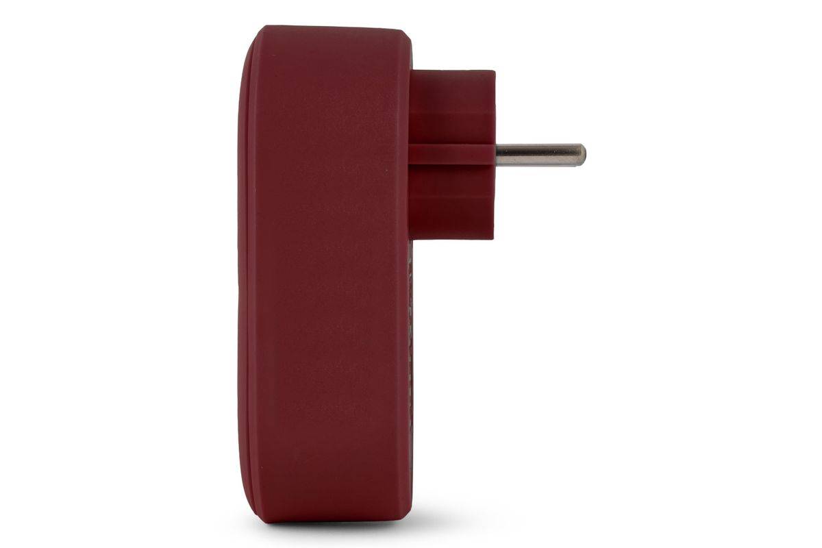 Entac Steckdosenadapter + 2x USB-A burgundy Multimedia-Technik Adapter