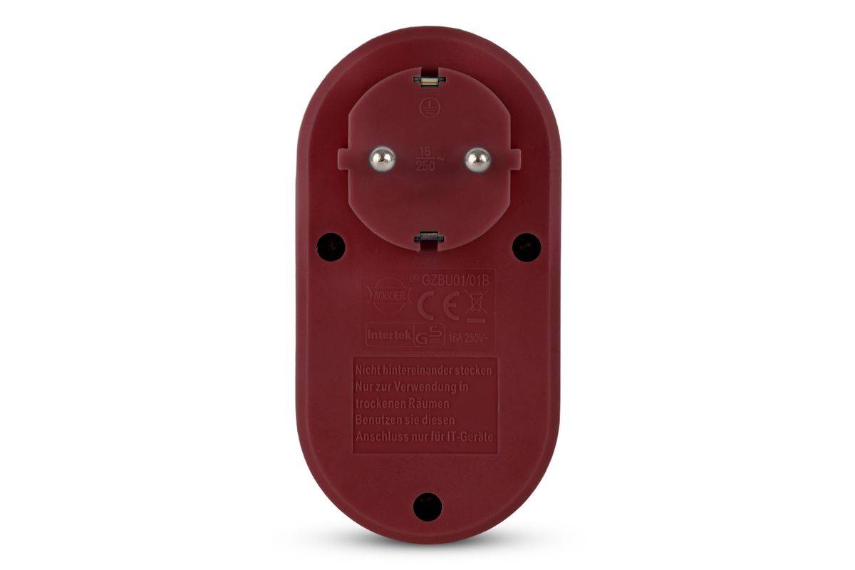 Entac Steckdosenadapter + 2x USB-A burgundy Multimedia-Technik Adapter
