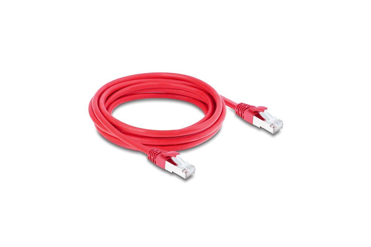 DELOCK RJ45 Netzwerkkabel Cat.6A S/FTP 3m rot