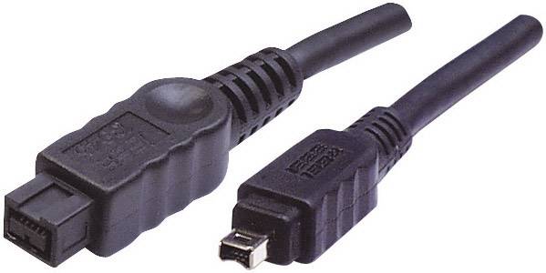 Digitus FireWire Anschlusskabel [1x Firewire (800) Stecker 9pol. - 1x Firewire (400) Stecker 4pol.] 1.80m Schwarz