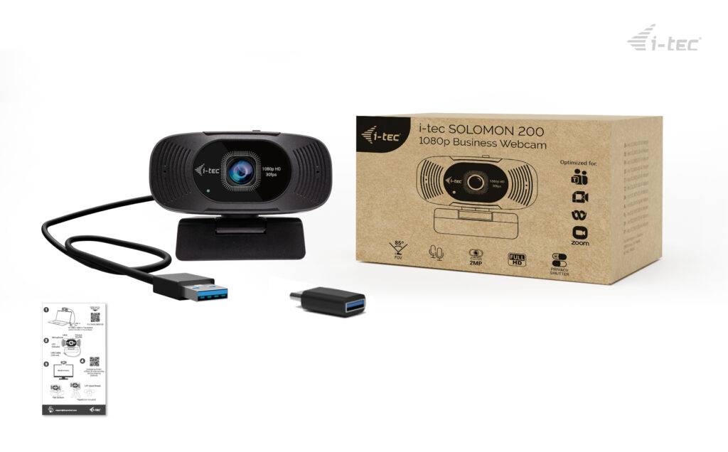 i-tec SOLOMON 200 1080p Business Webcam, Schwarz