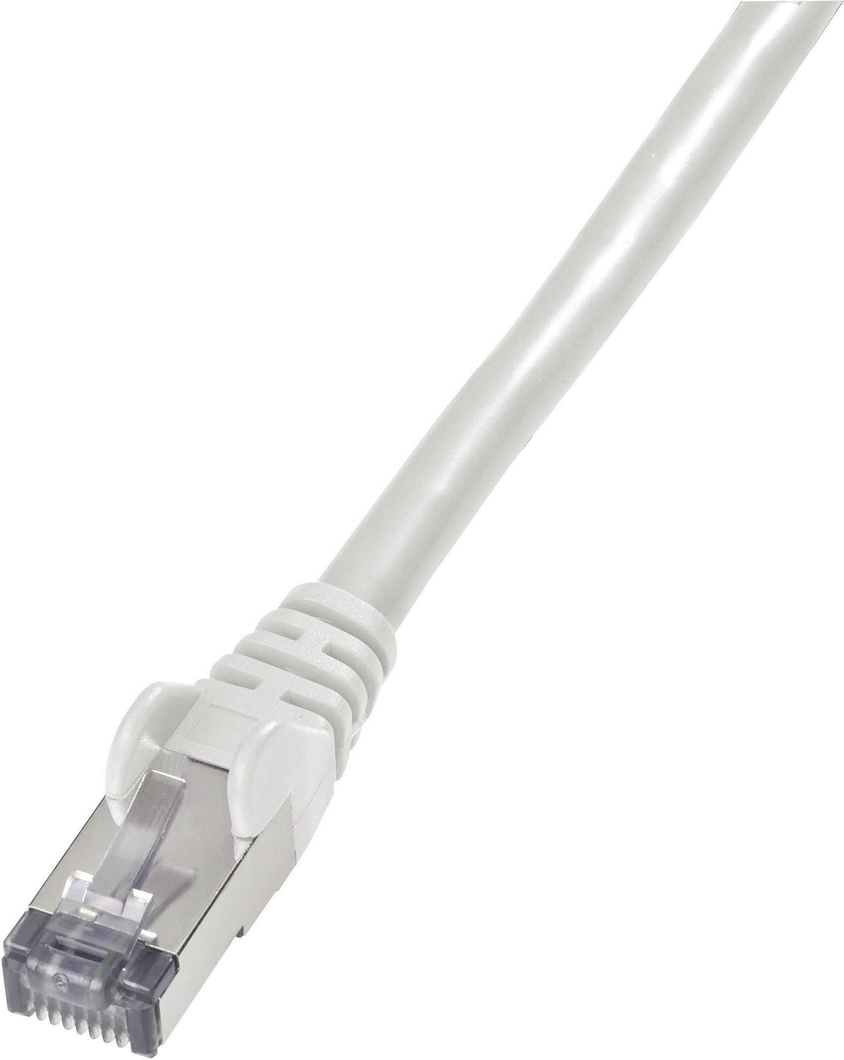 Goobay 50886 RJ45 Netzwerkkabel, Patchkabel CAT 6 S/FTP 1.00 m Grau Flammwidrig, mit Rastnasenschutz 1 St.