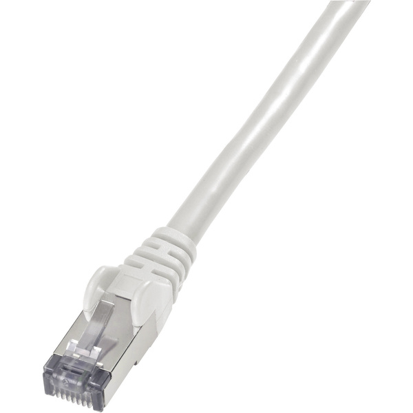 Goobay RJ45 Câble réseau, câble patch CAT 6 S/FTP 20.00 m gris ignifuge, avec cliquet d'encastrement