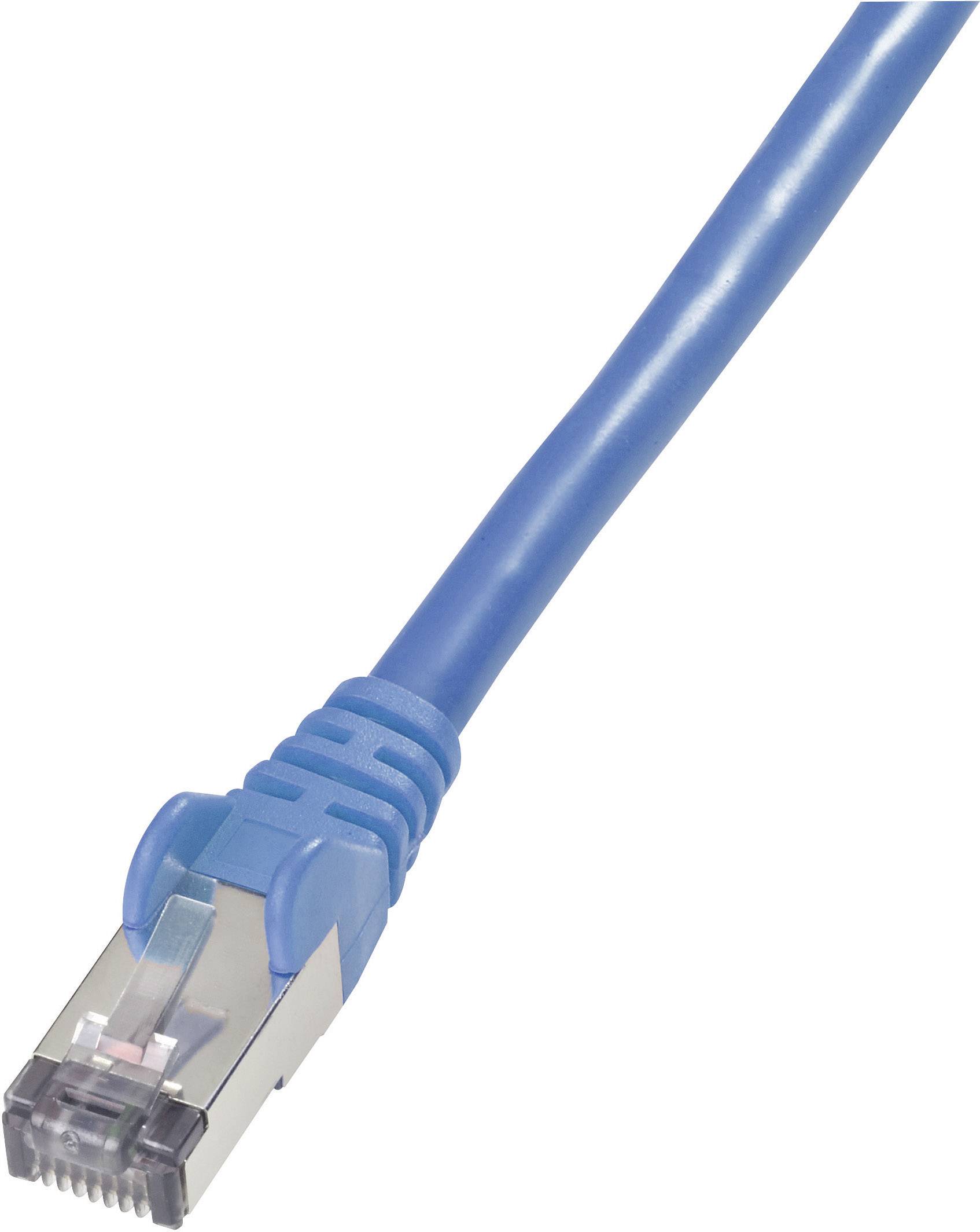 Goobay 347655 RJ45 Netzwerkkabel, Patchkabel CAT 6 S/FTP 10.00 m Blau Flammwidrig, mit Rastnasenschutz 1 St.