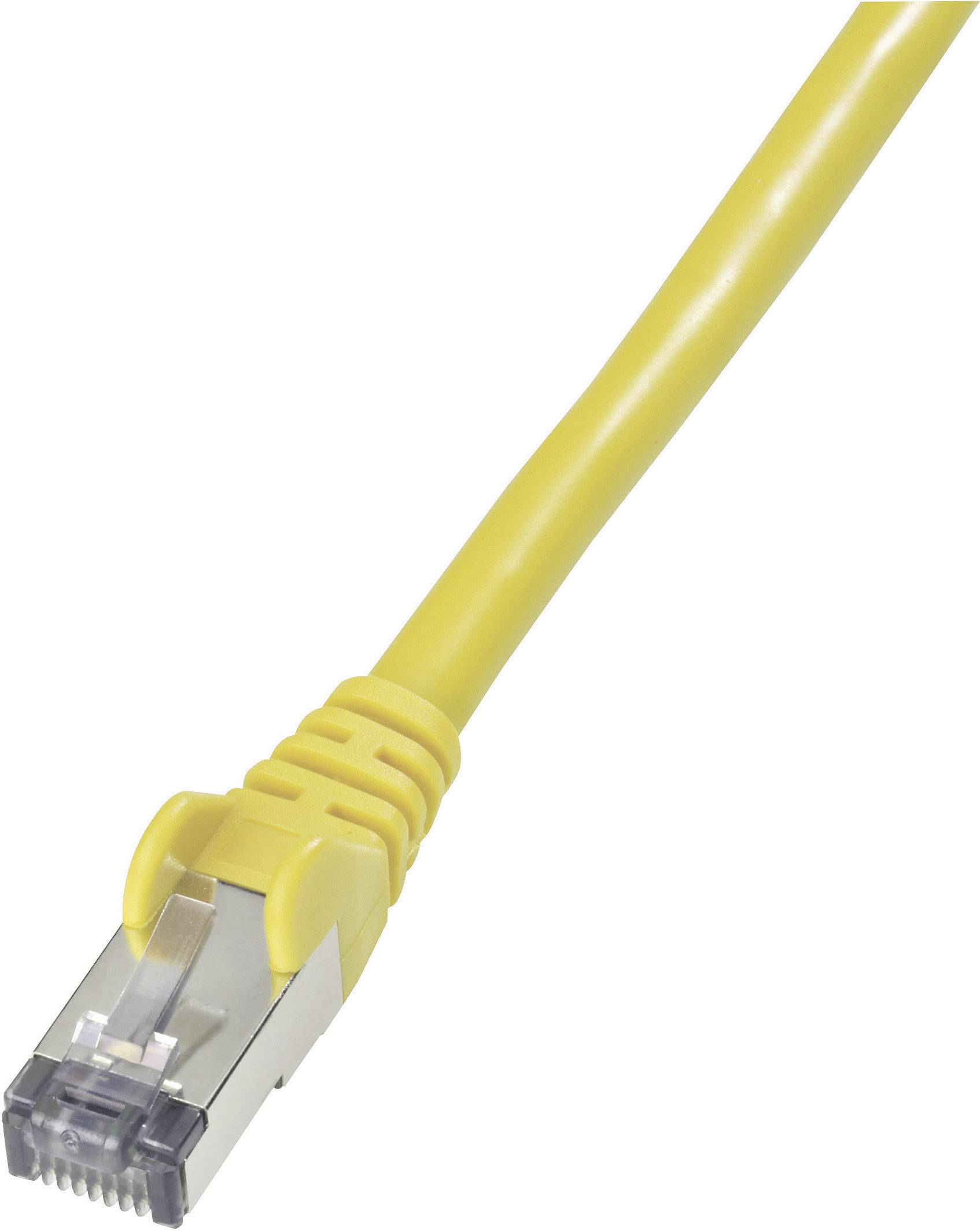 Goobay 68307 RJ45 Netzwerkkabel, Patchkabel CAT 6 S/FTP 20.00 m Gelb Flammwidrig, mit Rastnasenschutz 1 St.