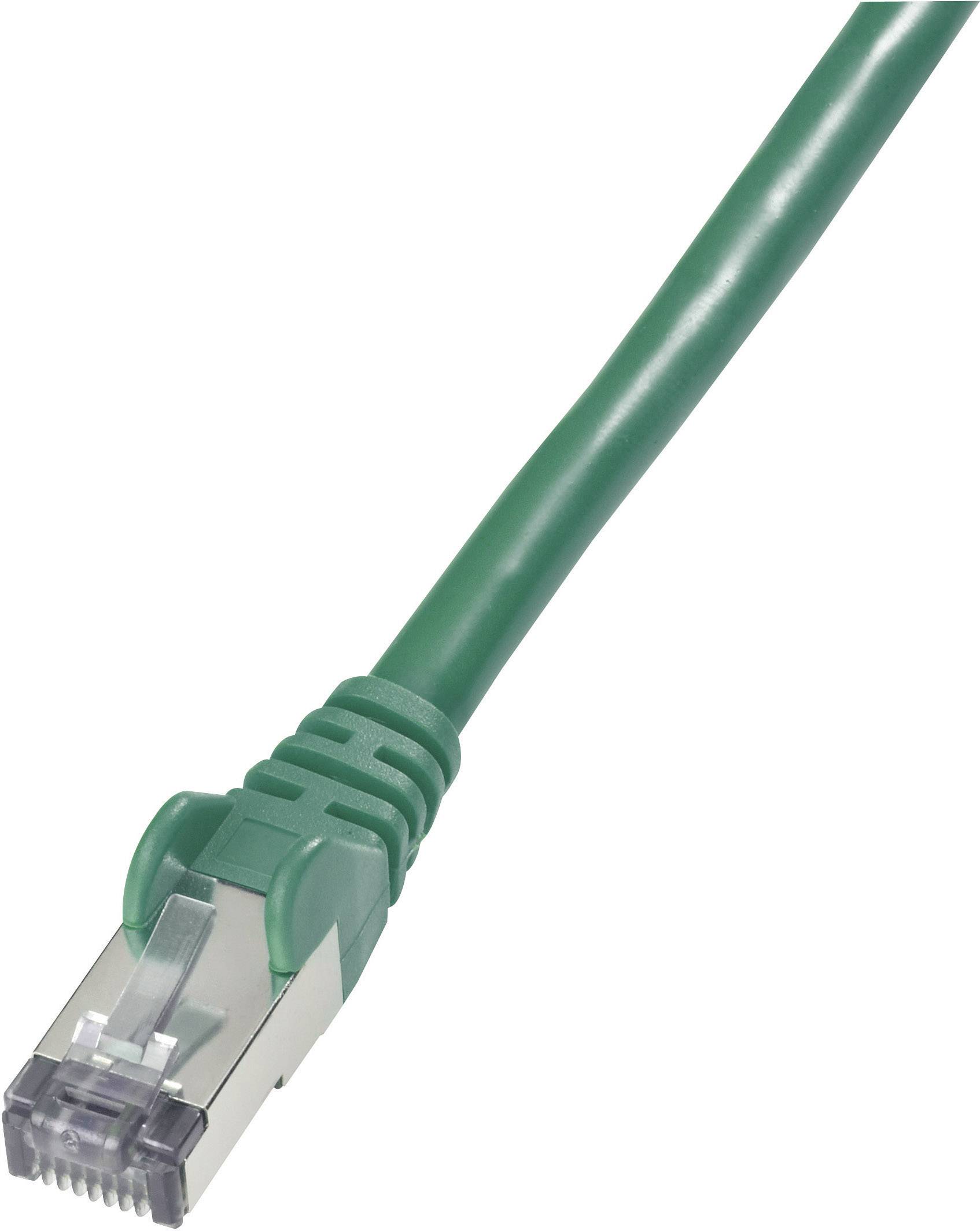 Goobay 68297 RJ45 Netzwerkkabel, Patchkabel CAT 6 S/FTP 30.00 m Grün Flammwidrig, mit Rastnasenschutz 1 St.