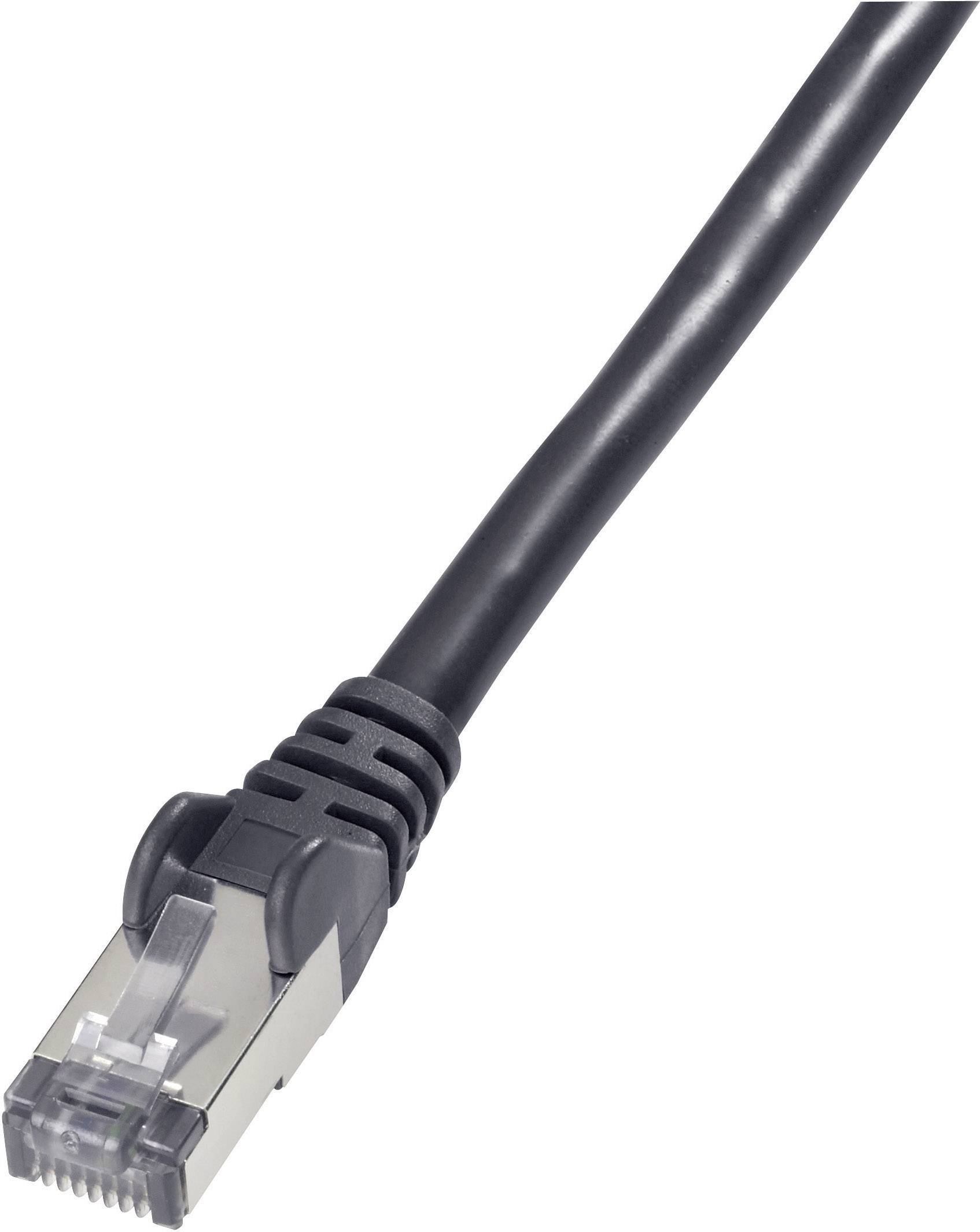 Goobay 68695 RJ45 Netzwerkkabel, Patchkabel CAT 6 S/FTP 15.00 m Schwarz Flammwidrig, mit Rastnasenschutz 1 St.