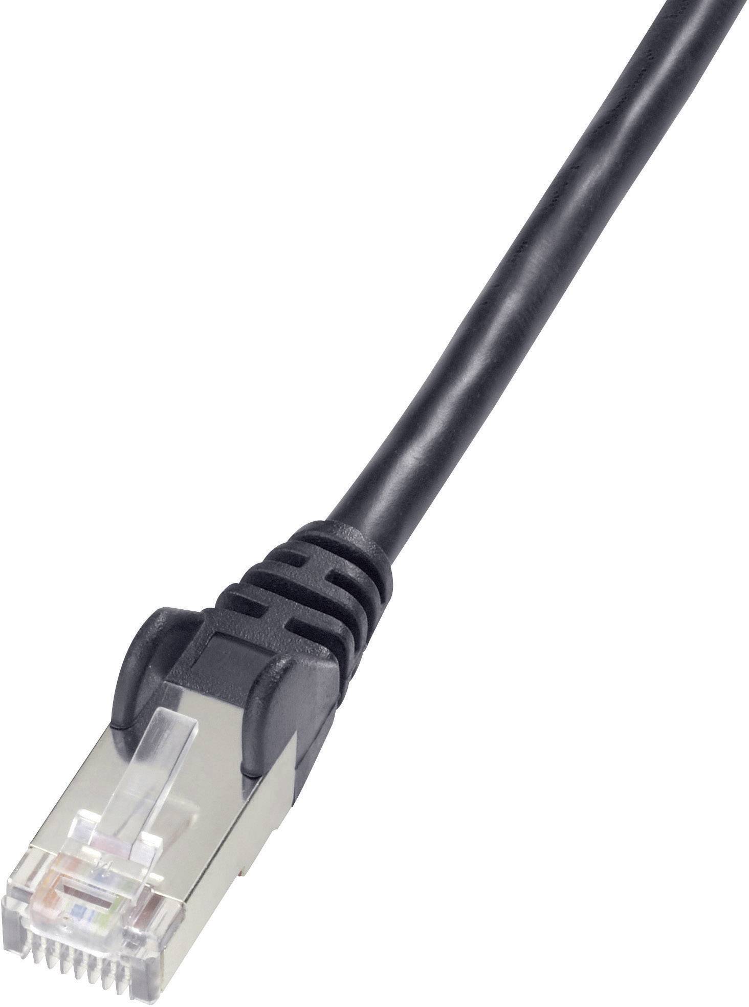 RJ45 Netzwerkkabel, Patchkabel CAT 5e F/UTP 0.50 m Schwarz UL-zertifiziert