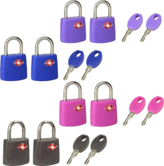 MasterLock TSA Zahlenschloss Zuf.Farbe 3.8x2.3x1.1cm 2Stk