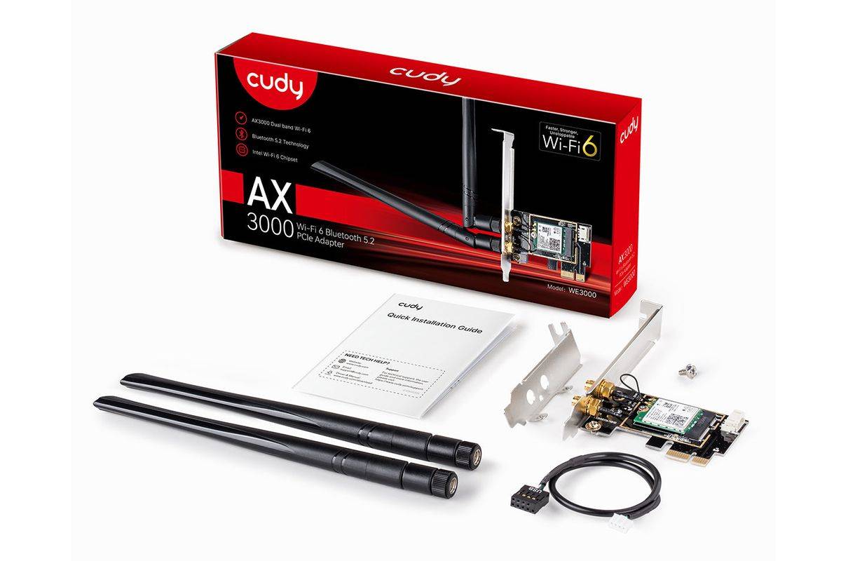 Cudy WE3000 Wi-Fi 6 PCI Express Adapter Multimedia-Technik Netzwerkkarten