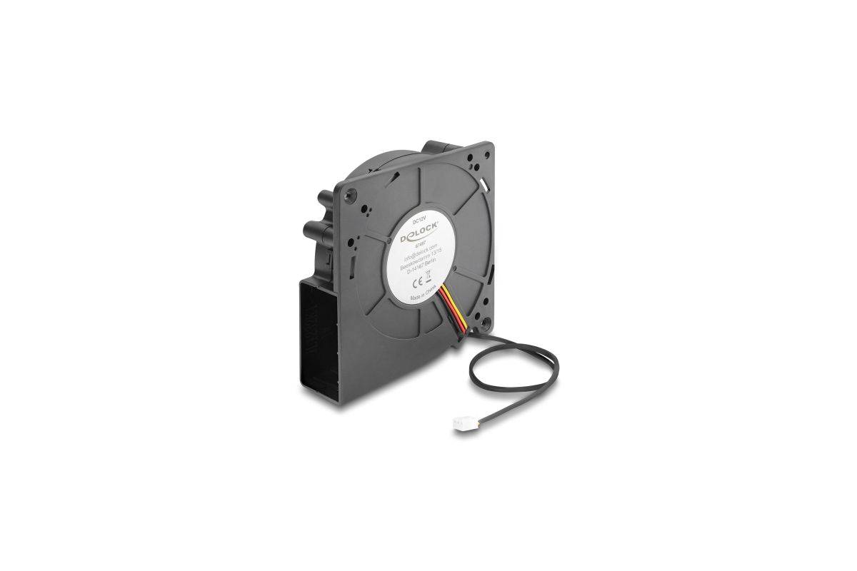 DeLOCK Radiallüfter / Lüftergebläse 12 V DC 120 x 120 x 33 mm mit 3-Pin Lüfteranschluss, schwarz