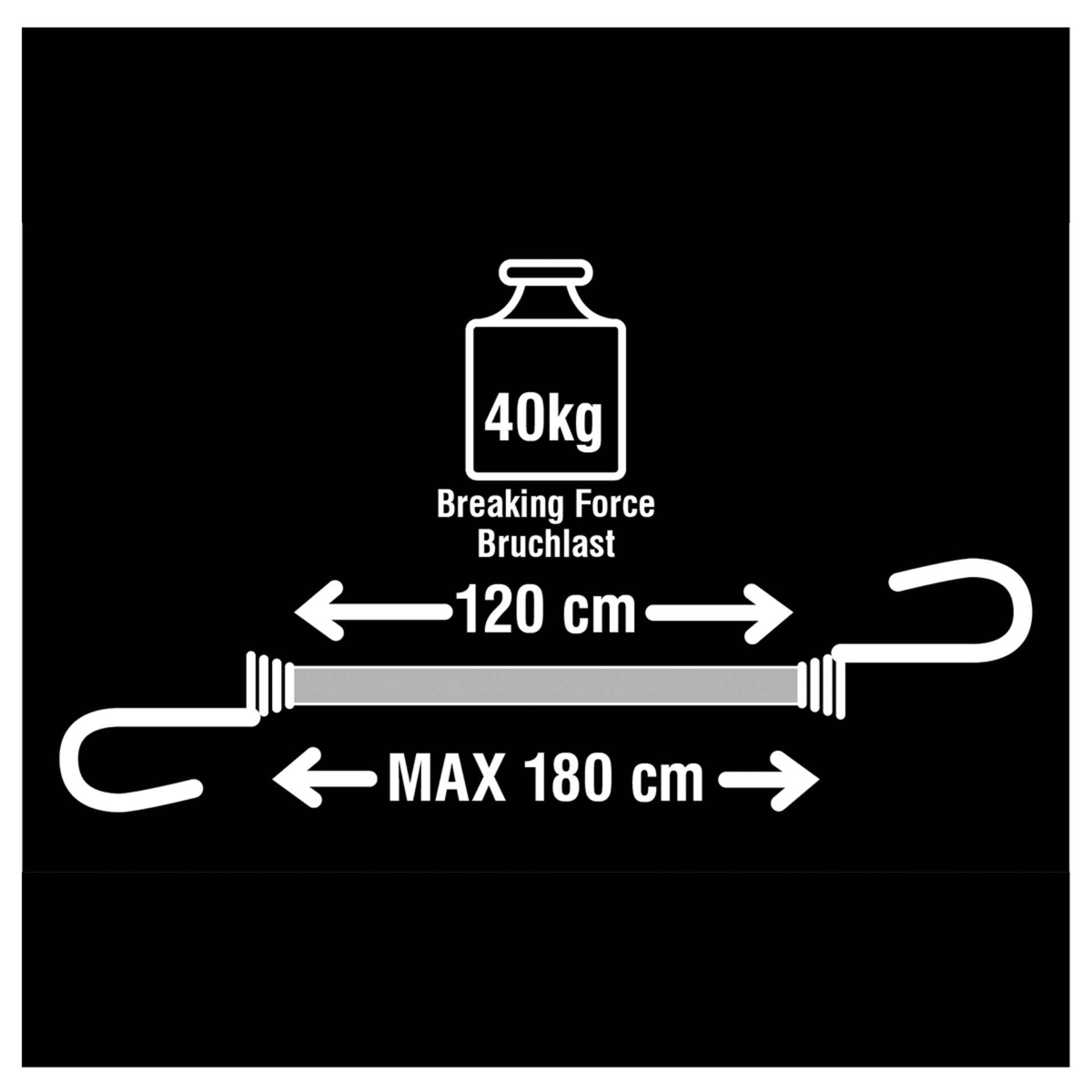 MASTERLOCK - MASTER LOCK 1,20 m x 8 mm Twin Wire-Spanngummi; 2er-Pack, 1,2 m, Schwarz, Blau, 2 Stück(e)