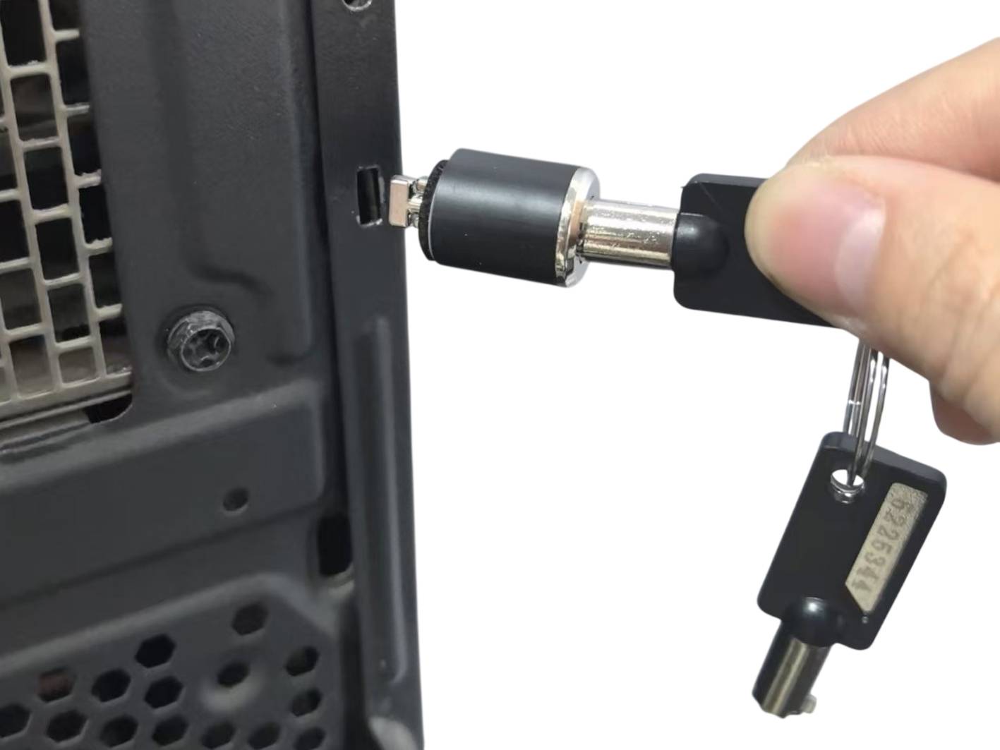 Conceptronic CUSTODIO03BSM Schlüsselschloss für PC-Gehäuse, Standard-Sicherheitsslot, Master-Key-System kompatibel, 2 Sc