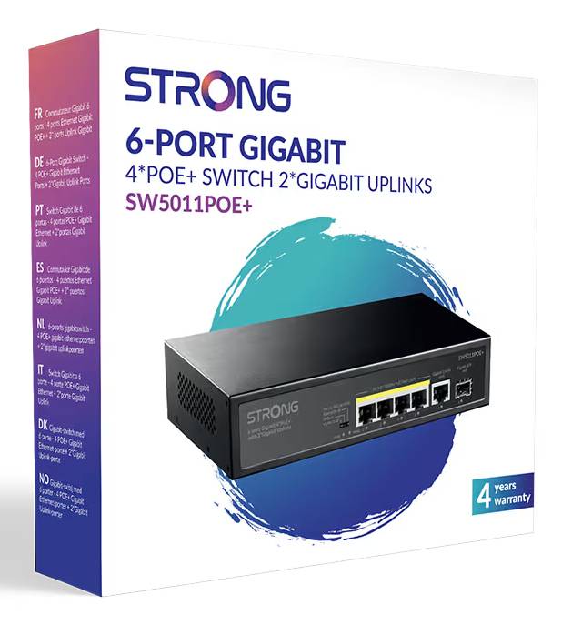 Strong SW5011POE+, Gigabit Ethernet (10/100/1000), Gigabit Ethernet, Power over Ethernet (PoE),