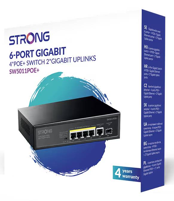 Strong SW5011POE+, Gigabit Ethernet (10/100/1000), Gigabit Ethernet, Power over Ethernet (PoE),
