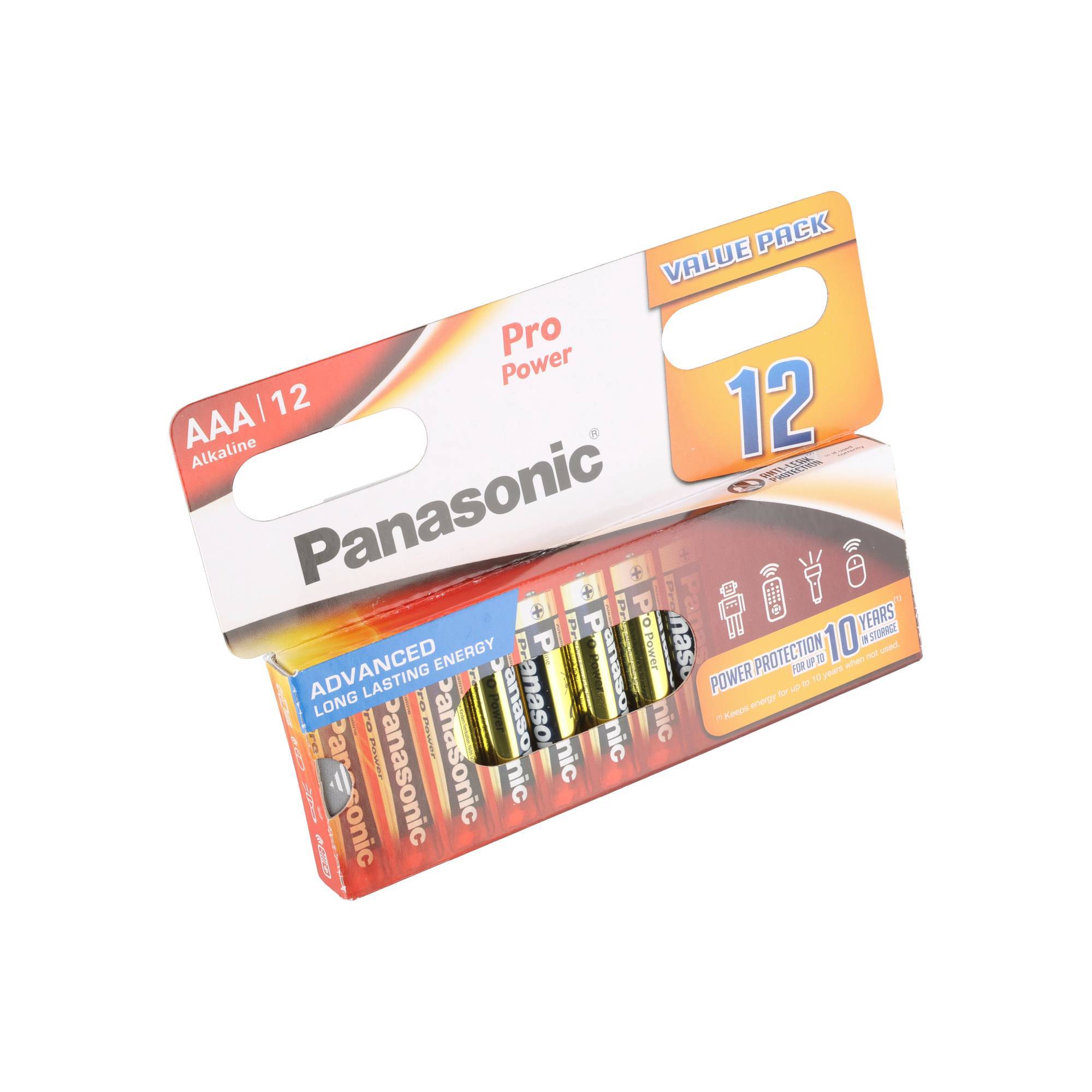 12 Sparpack Panasonic Pro Power AAA Micro Batterien, ideal für Geräte mit mittlerem und hohem Energiebedarf