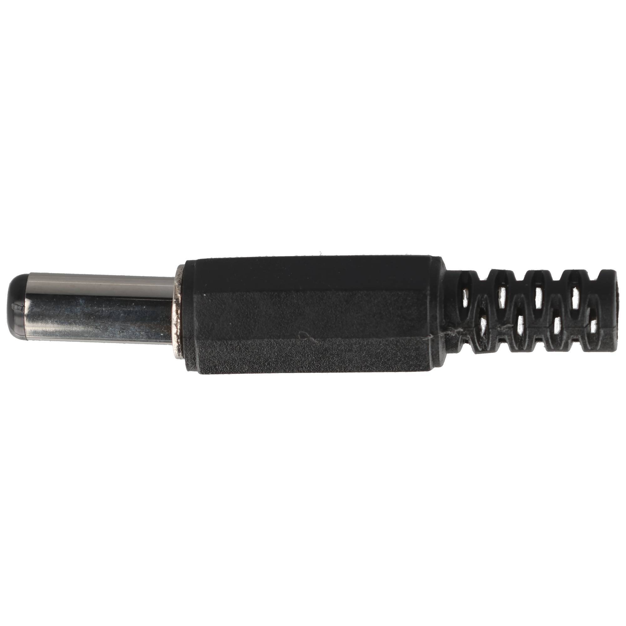 DC-Stecker mit Knickschutz, 2,1x5,5mm, Schaftlänge 14mm