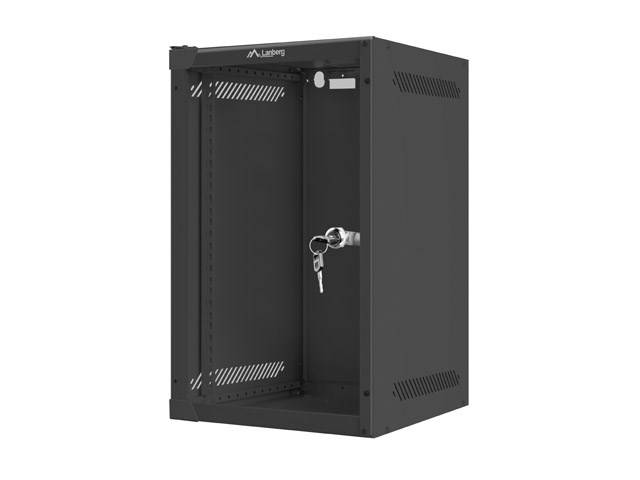 LANBERG 10 9U 280x310 Wandgehäuse Glastür (FlatPack) sw Multimedia-Technik 10 Gehäuse und