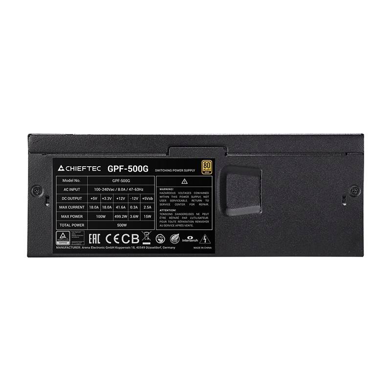Chieftec Smart GPF-500G, 500 W, 100 - 240 V, 47 - 63 Hz, 8 A, 3,6 W, 12,5 W