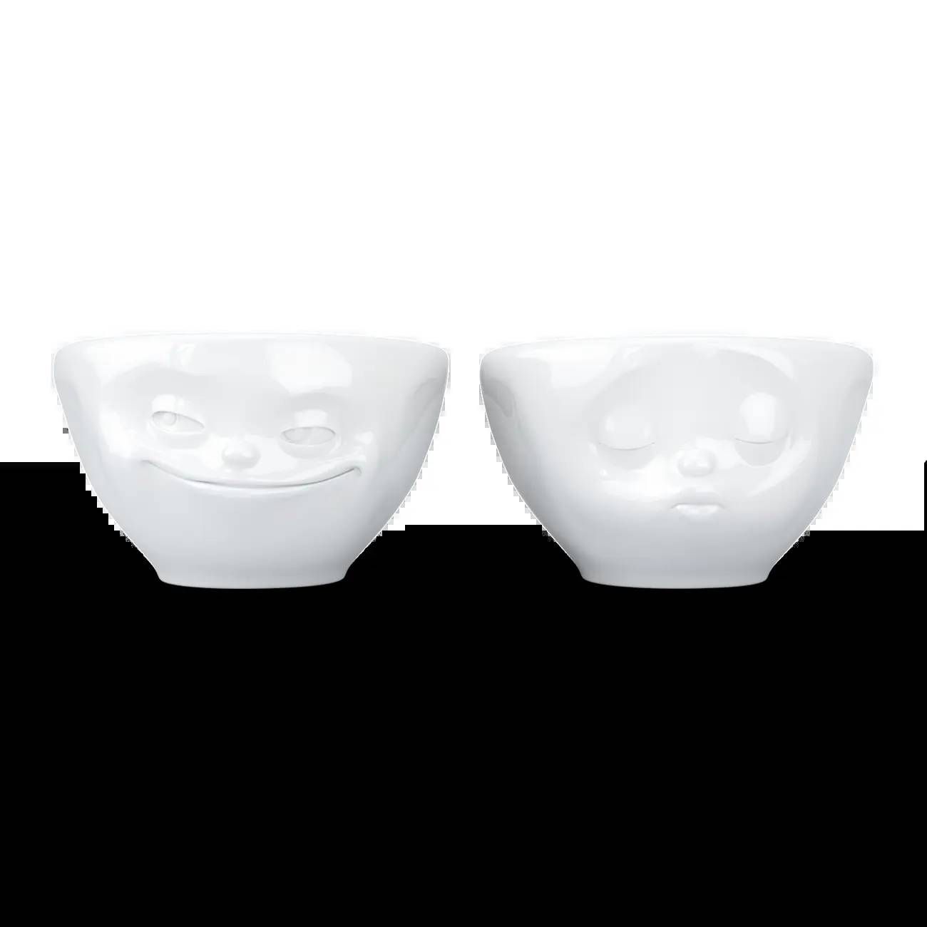 FIFTYEIGHT Schälchen-Set 100ml Grinsend & Küssend weiß