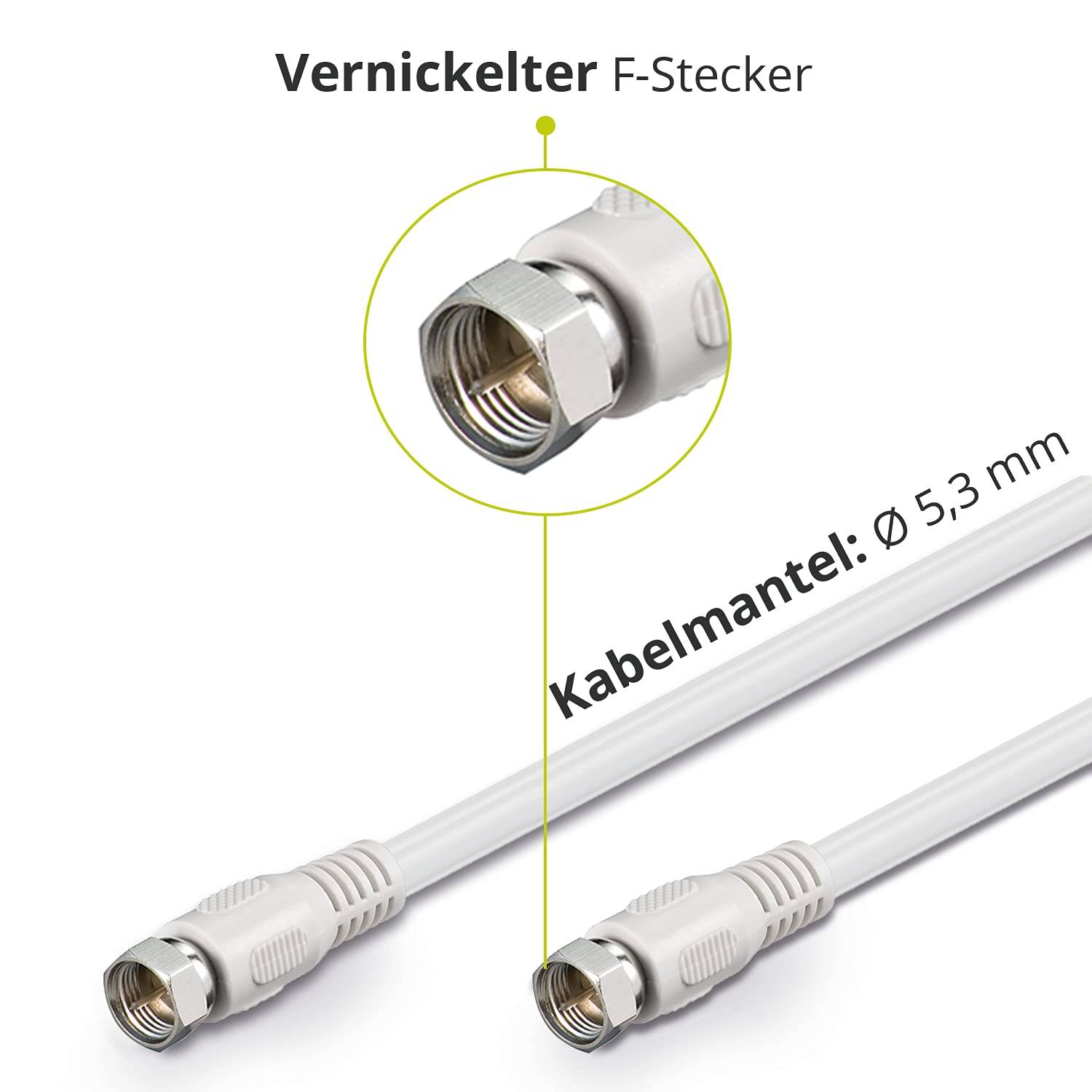 Goobay Plus 65293 Stereo Cinchkabel 2x Cinch-Stecker auf 2x Cinchstecker / Audiokabel Textilkabel Shark Skin Grau / 2m