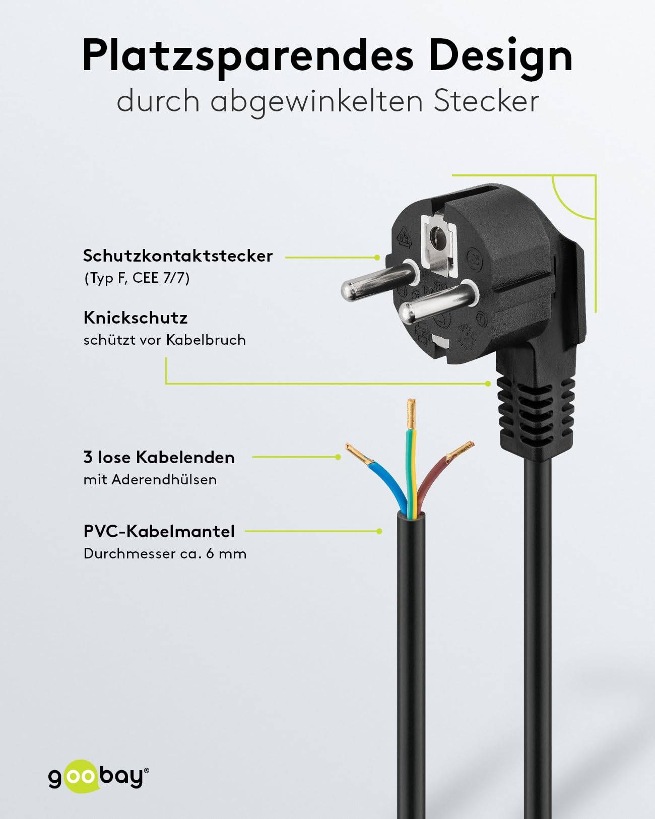 Goobay 59654 Glasfaserkabel FTTH Singlemode OS2 Simplex 100 Gbit/s SC-APC auf LC-UPC Patchkabel halogenfrei Gelb 20.00 m