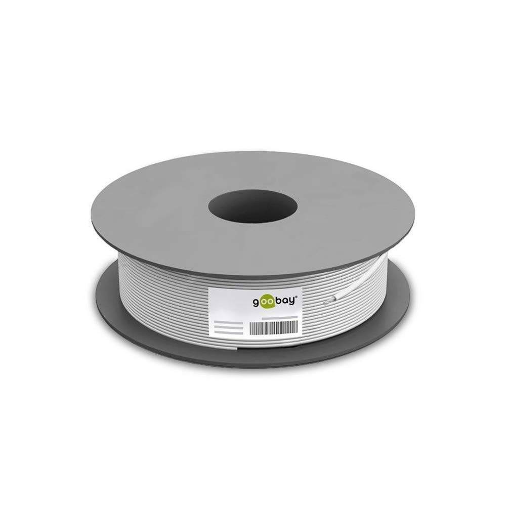 Goobay 96096 CAT 6A Netzwerkkabel U/UTP / Kupfer Twisted Pair / 500 MHz LAN Ethernet Kabel halogenfrei ECA / Blau / 100m