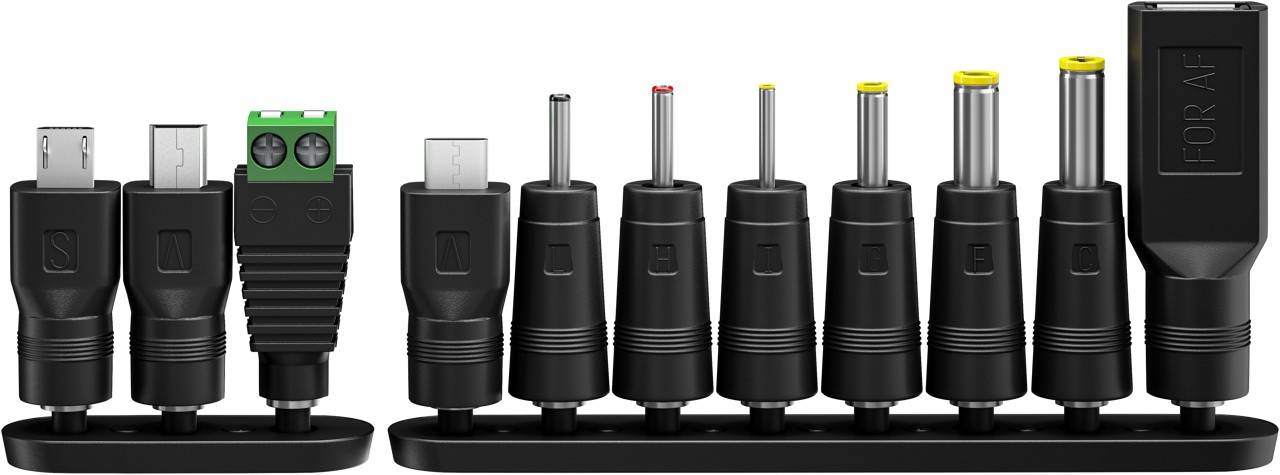 Goobay 64571 Universal Netzteil 3-12V Ladegerät 11 Adapter USB & DC Steckernetzteil max. 7,2W / 0,6A Netzadapter Schwarz