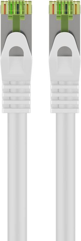 Goobay 61109 RJ45 Patchkabel mit CAT 8.1 S/FTP Rohkabel halogenfrei 2.000 MHz Netzwerkkabel LAN Internetkabel Weiß 10m