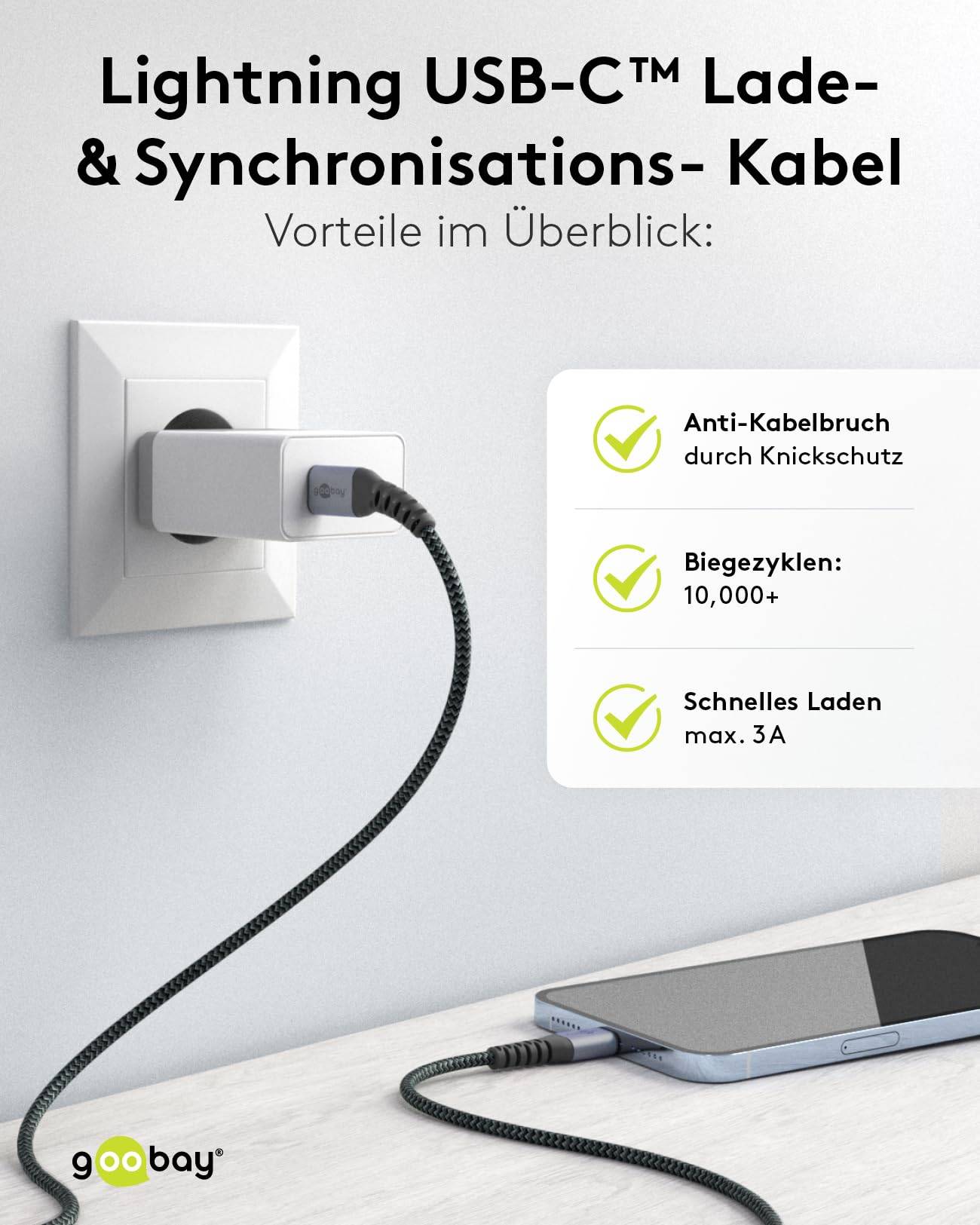 Goobay 59622 Glasfaserkabel FTTH Singlemode OS2 Simplex 100 Gbit/s SC-APC auf SC-UPC Patchkabel halogenfrei Weiß 10.00 m