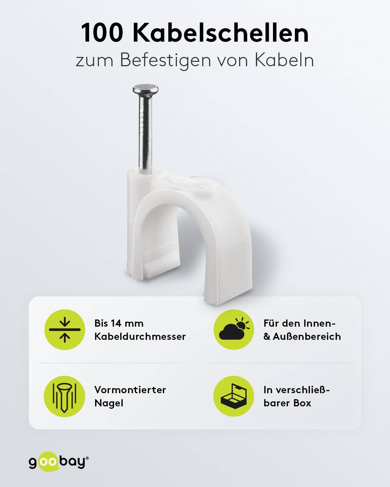 Goobay 61110 RJ45 Patchkabel mit CAT 8.1 S/FTP Rohkabel halogenfrei 2.000 MHz Netzwerkkabel LAN Internetkabel Weiß 15m