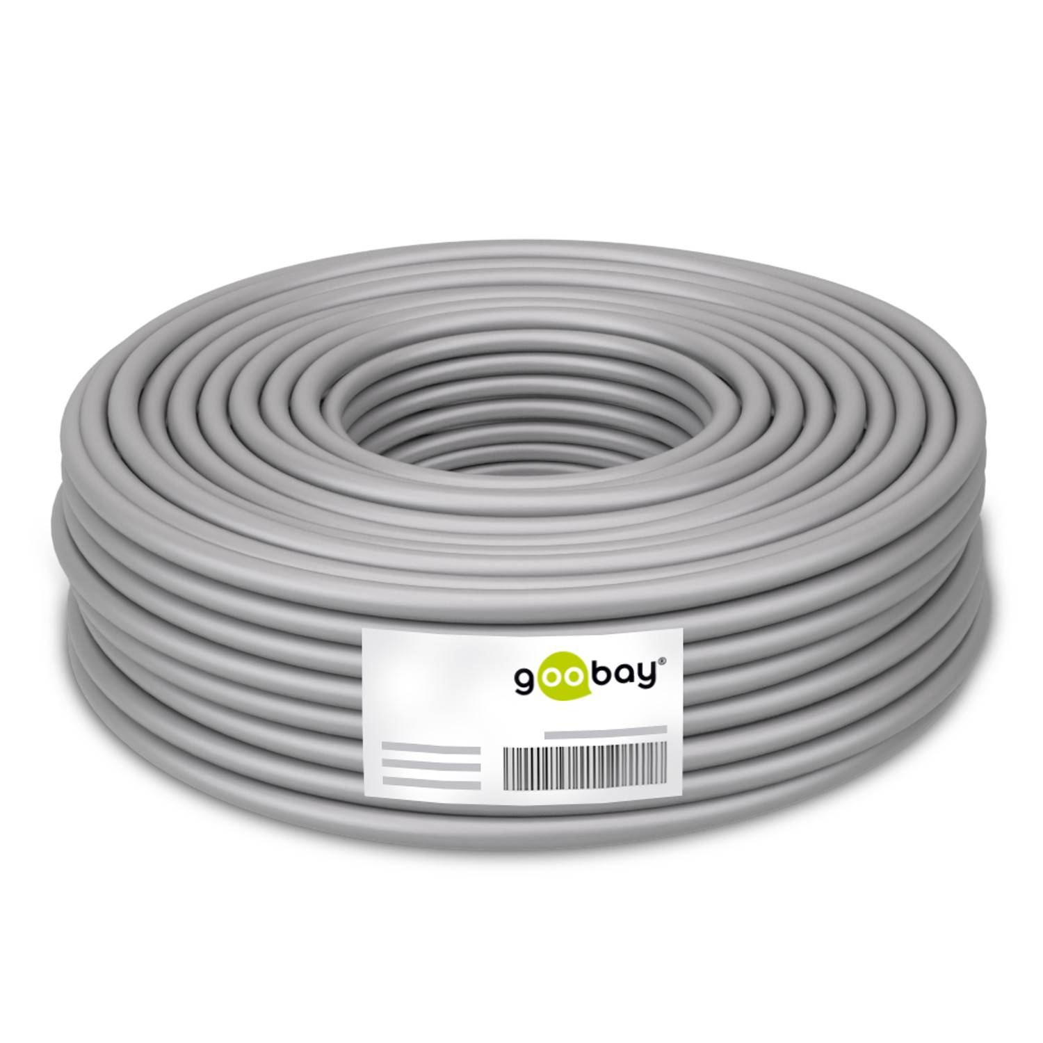Goobay CAT 6A Netzwerkkabel S/FTP / Kupfer Twisted Pair / 500 MHz LAN Ethernet Kabel halogenfrei / Grau / 50m