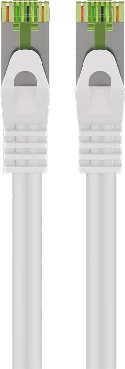 Goobay 61109 RJ45 Patchkabel mit CAT 8.1 S/FTP Rohkabel halogenfrei 2.000 MHz Netzwerkkabel LAN Internetkabel Weiß 10m